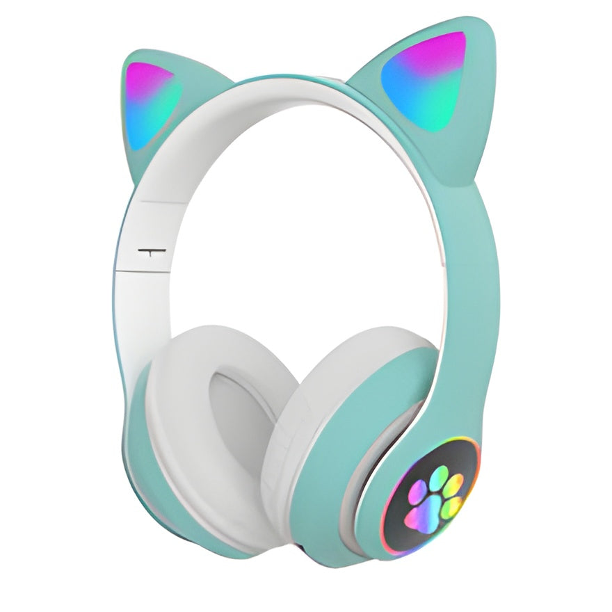 Cat Ear Wireless Headphones with Large Capacity Cute Cartoon Earphones