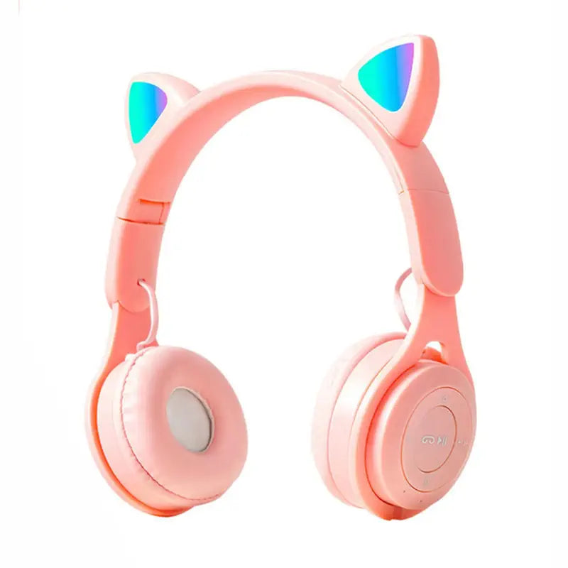 Cat Ear Wireless Headphones Bluetooth 5.0 Large Capacity Cute Cartoon Earphones