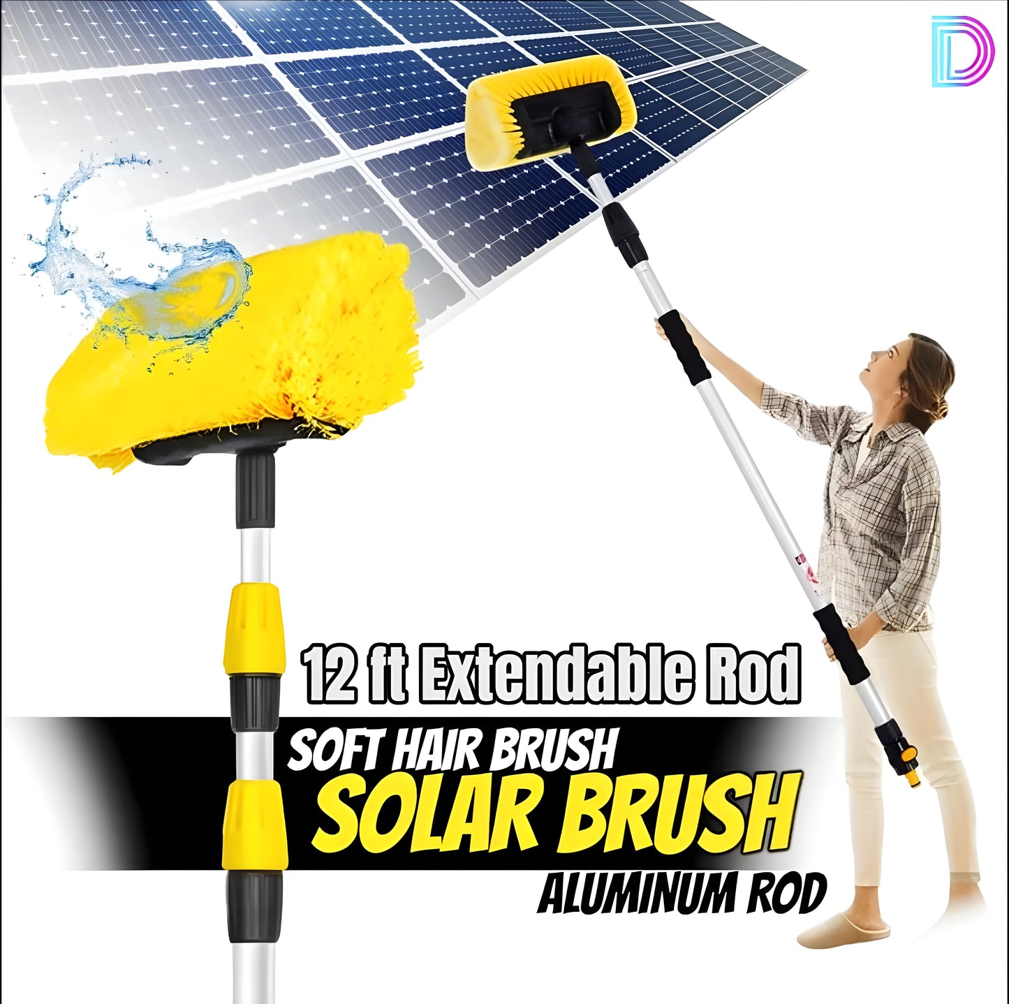 Imported Telescopic Solar Panel Cleaning Brush | Professionally Designed for Solar Panel Technology