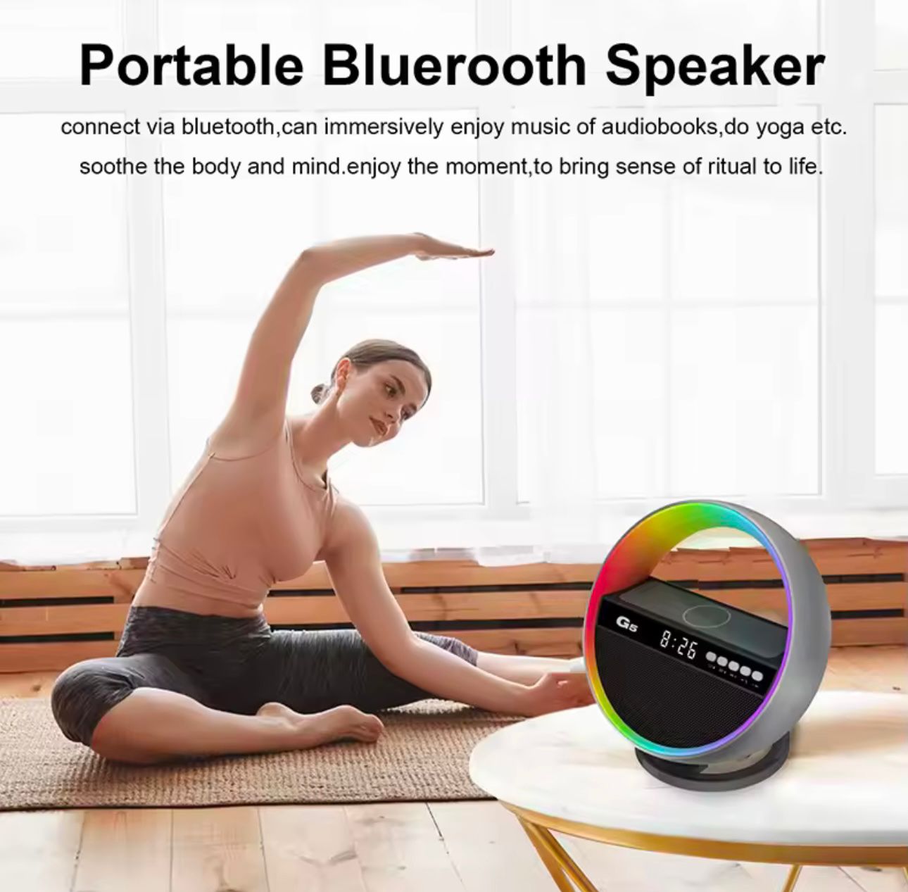 Fast Wireless Charging with 15W G & O Lamp Bluetooth Speaker & Alarm Clock
