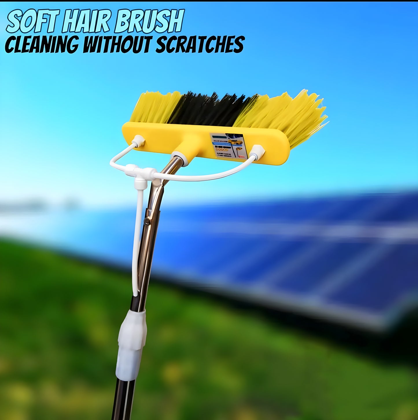 Solar Panel Cleaning Brush | WITH WIPER & SHAMPOO BOTTLE