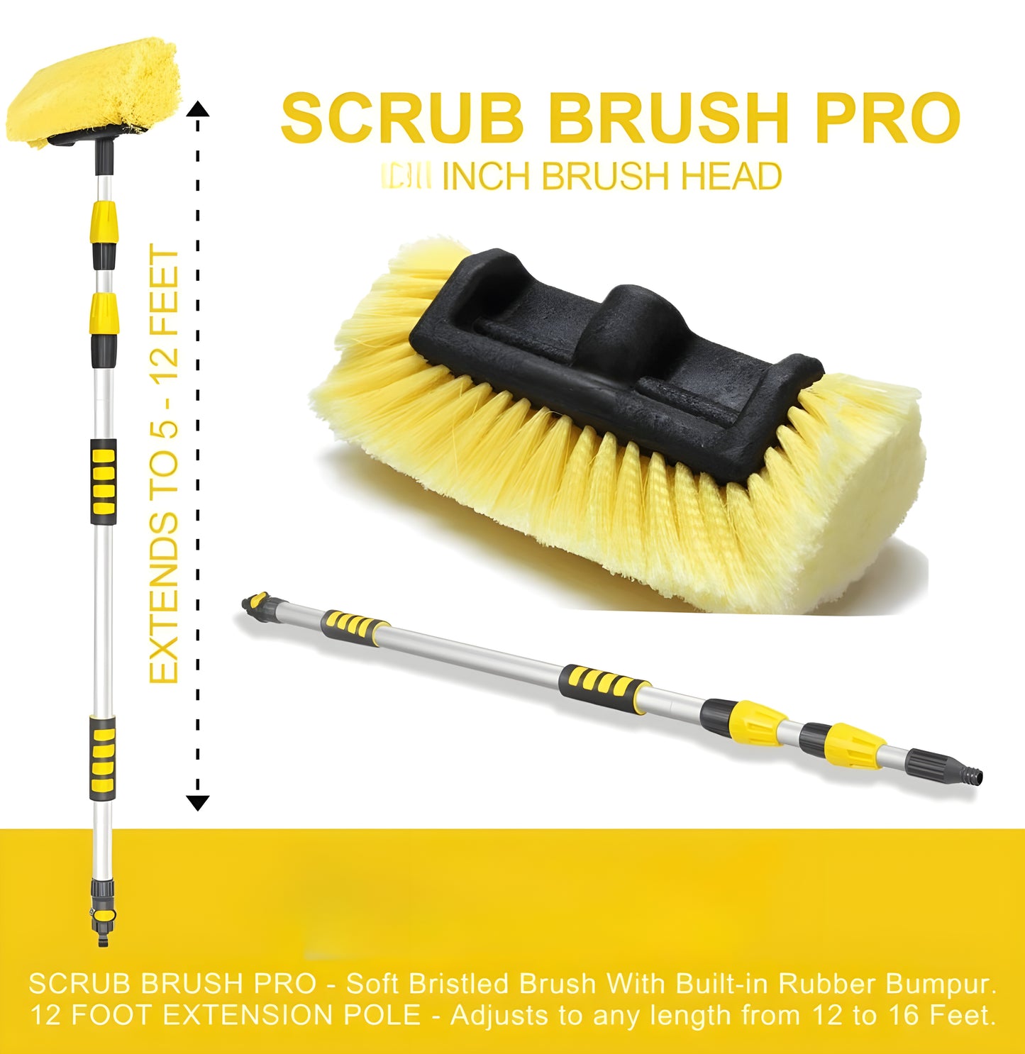 Imported Telescopic Solar Panel Cleaning Brush | Professionally Designed for Solar Panel Technology
