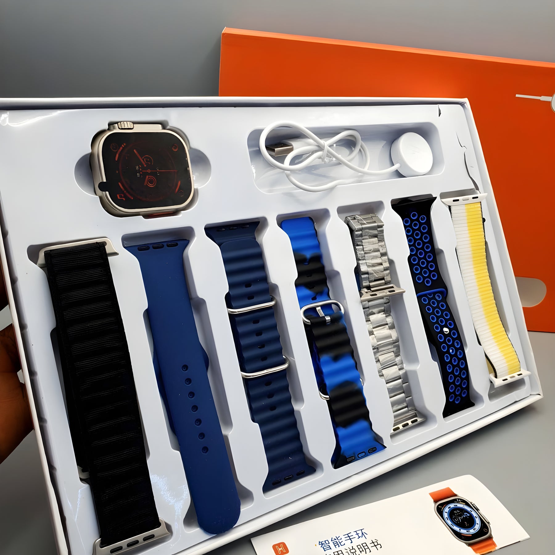 Latest 7in1 Ultra Smart Watch 7 Straps Watch