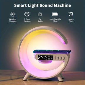 G Lamp With Bluetooth Speaker Wireless Charger Sunrise Wake-up & Alarm Clock