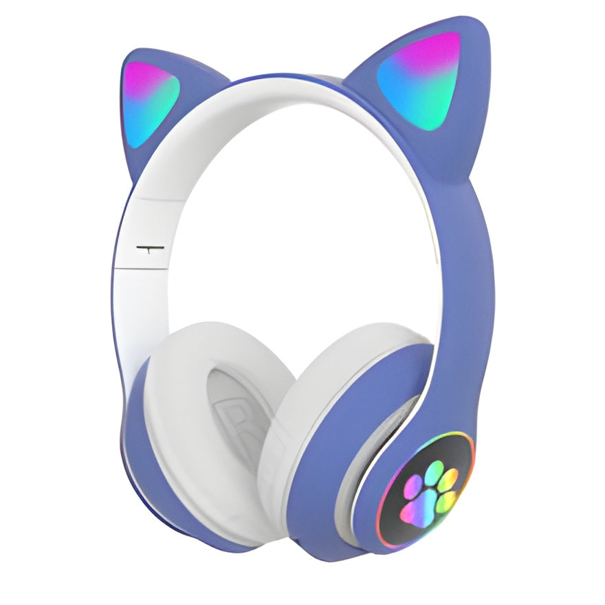 Cat Ear Wireless Headphones with Large Capacity Cute Cartoon Earphones