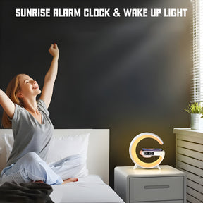 G Lamp With Bluetooth Speaker Wireless Charger Sunrise Wake-up & Alarm Clock